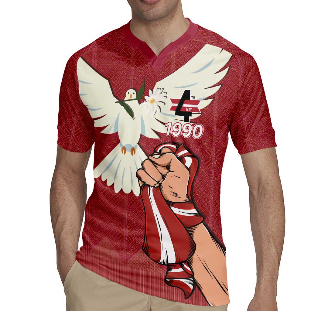 Latvia Restoration of Independence Day Rugby Jersey Latvija 4th May with Dove