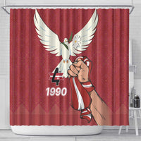 Latvia Restoration of Independence Day Shower Curtain Latvija 4th May with Dove