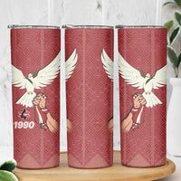 Latvia Restoration of Independence Day Skinny Tumbler Latvija 4th May with Dove