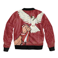Latvia Restoration of Independence Day Sleeve Zip Bomber Jacket Latvija 4th May with Dove
