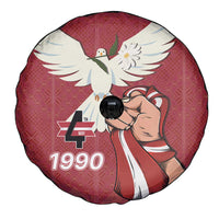 Latvia Restoration of Independence Day Spare Tire Cover Latvija 4th May with Dove