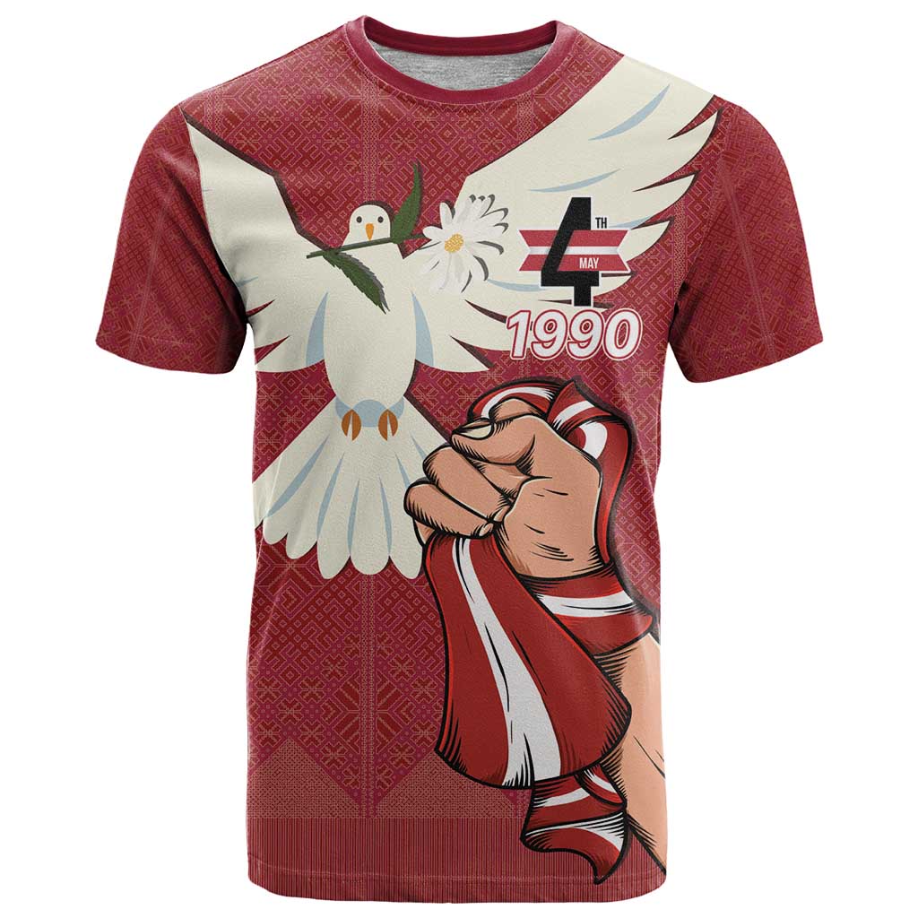 Latvia Restoration of Independence Day T Shirt Latvija 4th May with Dove