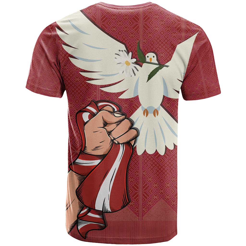Latvia Restoration of Independence Day T Shirt Latvija 4th May with Dove