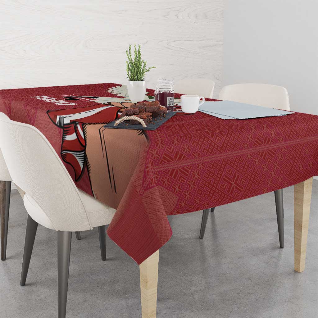 Latvia Restoration of Independence Day Tablecloth Latvija 4th May with Dove