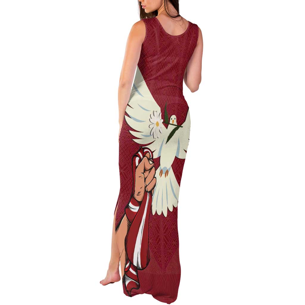 Latvia Restoration of Independence Day Tank Maxi Dress Latvija 4th May with Dove