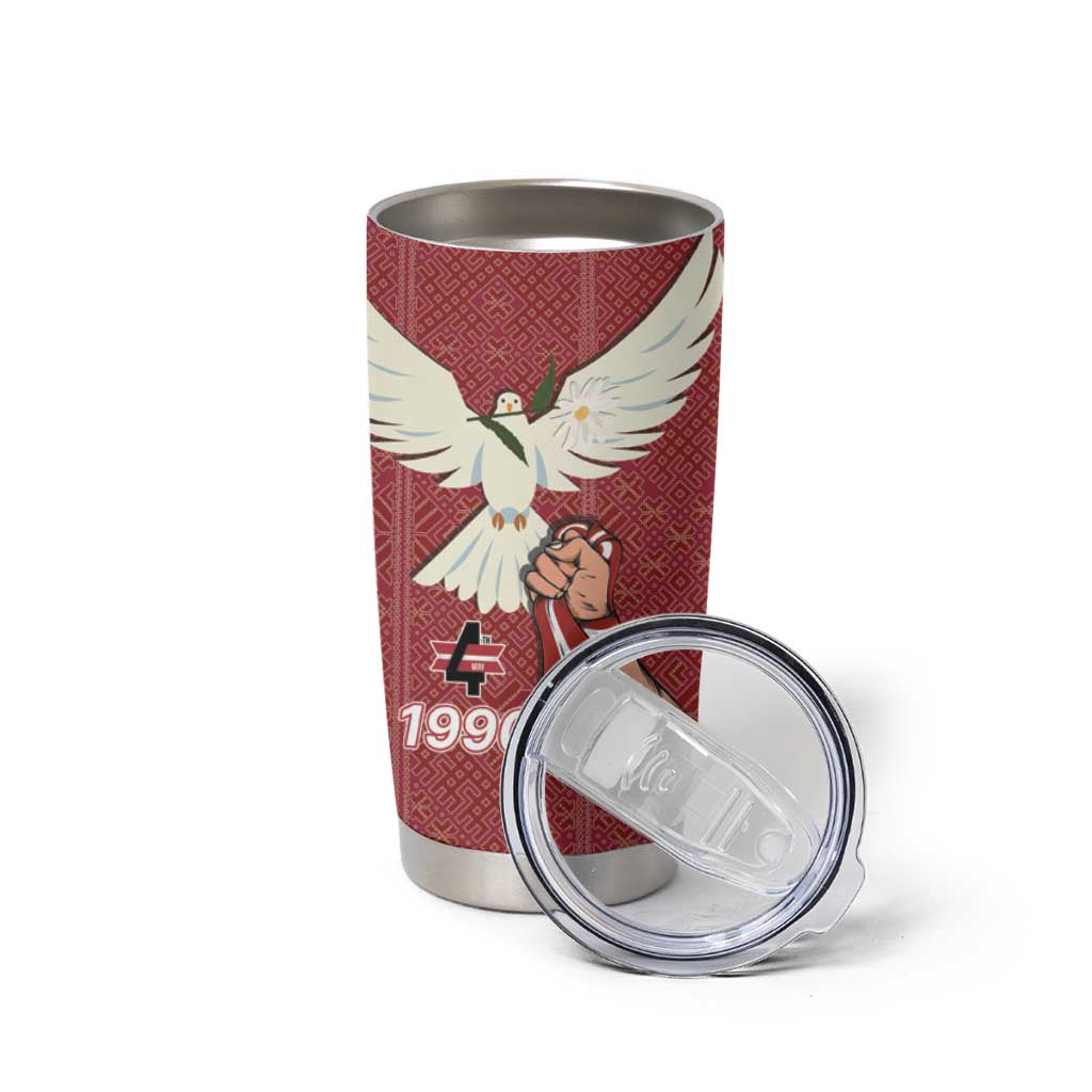 Latvia Restoration of Independence Day Tumbler Cup Latvija 4th May with Dove
