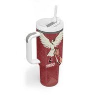 Latvia Restoration of Independence Day Tumbler With Handle Latvija 4th May with Dove