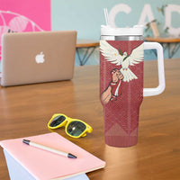 Latvia Restoration of Independence Day Tumbler With Handle Latvija 4th May with Dove