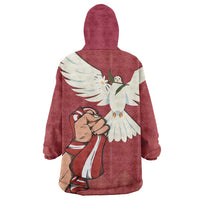Latvia Restoration of Independence Day Wearable Blanket Hoodie Latvija 4th May with Dove