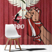 Latvia Restoration of Independence Day Window Curtain Latvija 4th May with Dove