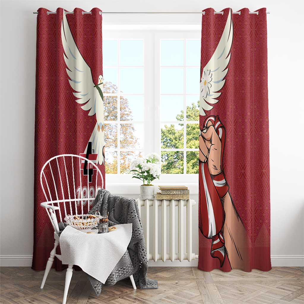 Latvia Restoration of Independence Day Window Curtain Latvija 4th May with Dove