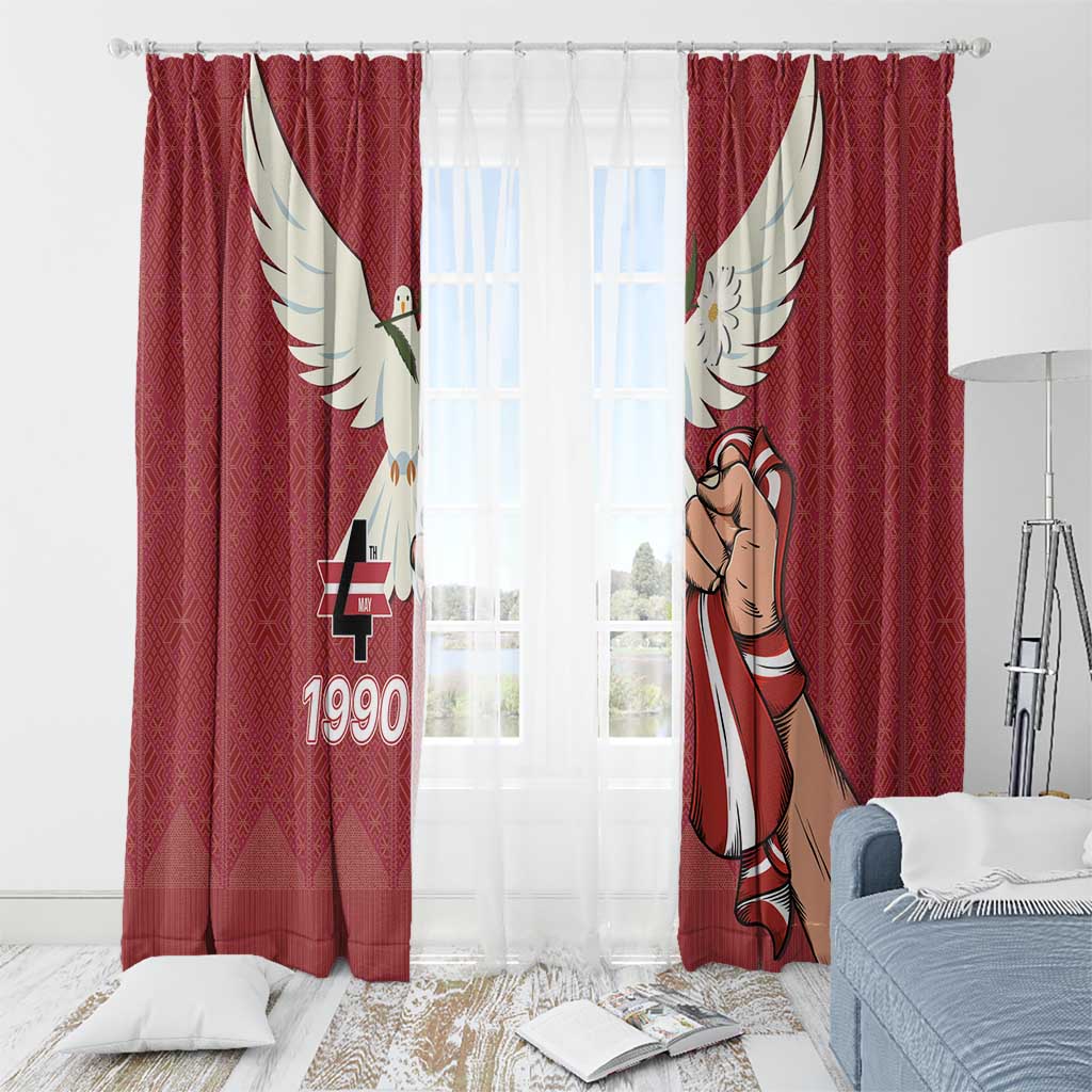 Latvia Restoration of Independence Day Window Curtain Latvija 4th May with Dove