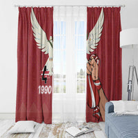 Latvia Restoration of Independence Day Window Curtain Latvija 4th May with Dove