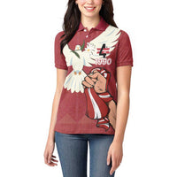 Latvia Restoration of Independence Day Women Polo Shirt Latvija 4th May with Dove
