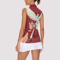 Latvia Restoration of Independence Day Women Sleeveless Polo Shirt Latvija 4th May with Dove