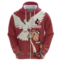 Latvia Restoration of Independence Day Zip Hoodie Latvija 4th May with Dove