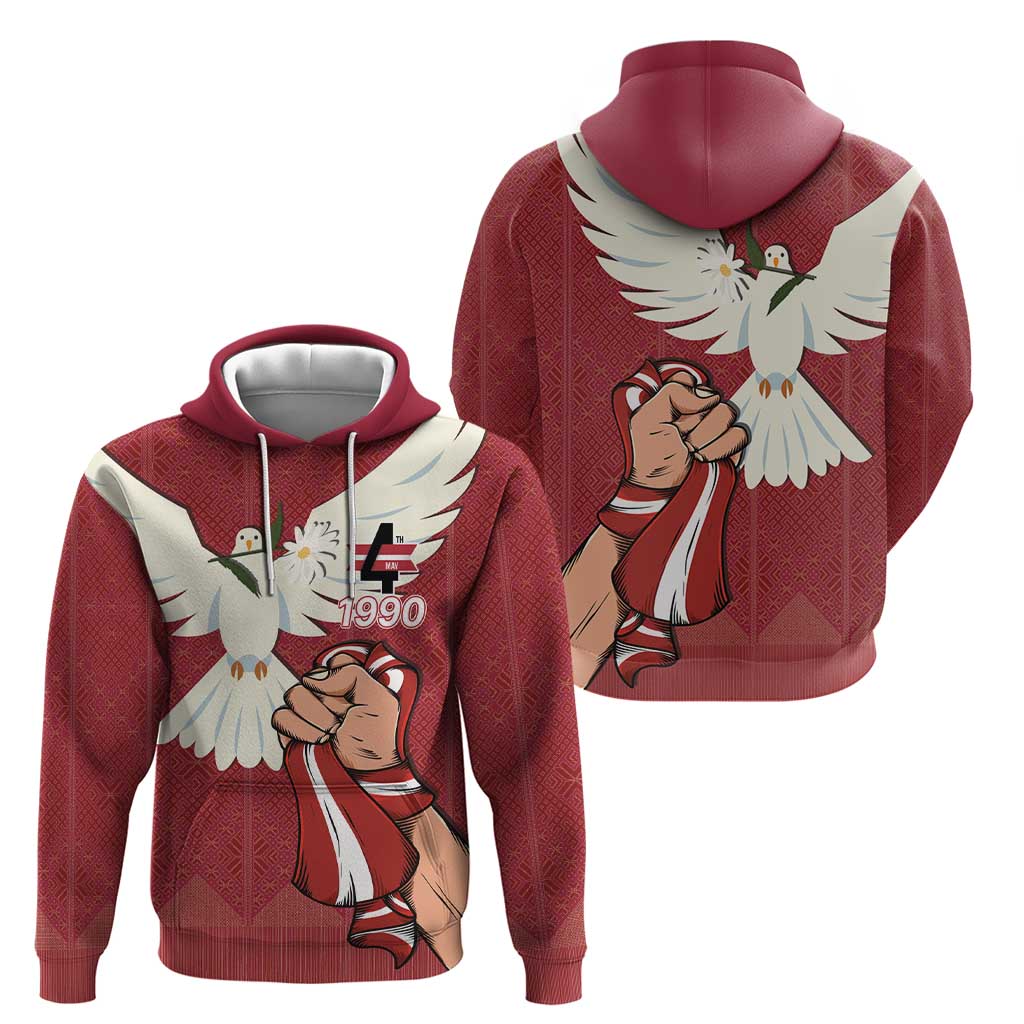 Latvia Restoration of Independence Day Zip Hoodie Latvija 4th May with Dove
