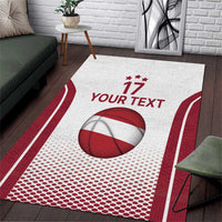 Latvia Basketball Custom Area Rug White Latvian Pattern