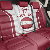 Latvia Basketball Custom Back Car Seat Cover White Latvian Pattern