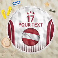 Latvia Basketball Custom Beach Blanket White Latvian Pattern