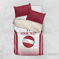 Latvia Basketball Custom Bedding Set White Latvian Pattern