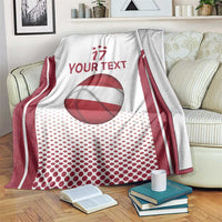 Latvia Basketball Custom Blanket White Latvian Pattern