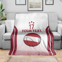 Latvia Basketball Custom Blanket White Latvian Pattern