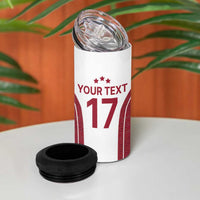 Latvia Basketball Custom 4 in 1 Can Cooler Tumbler White Latvian Pattern