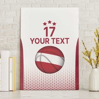 Latvia Basketball Custom Canvas Wall Art White Latvian Pattern