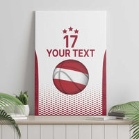Latvia Basketball Custom Canvas Wall Art White Latvian Pattern
