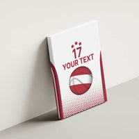 Latvia Basketball Custom Canvas Wall Art White Latvian Pattern