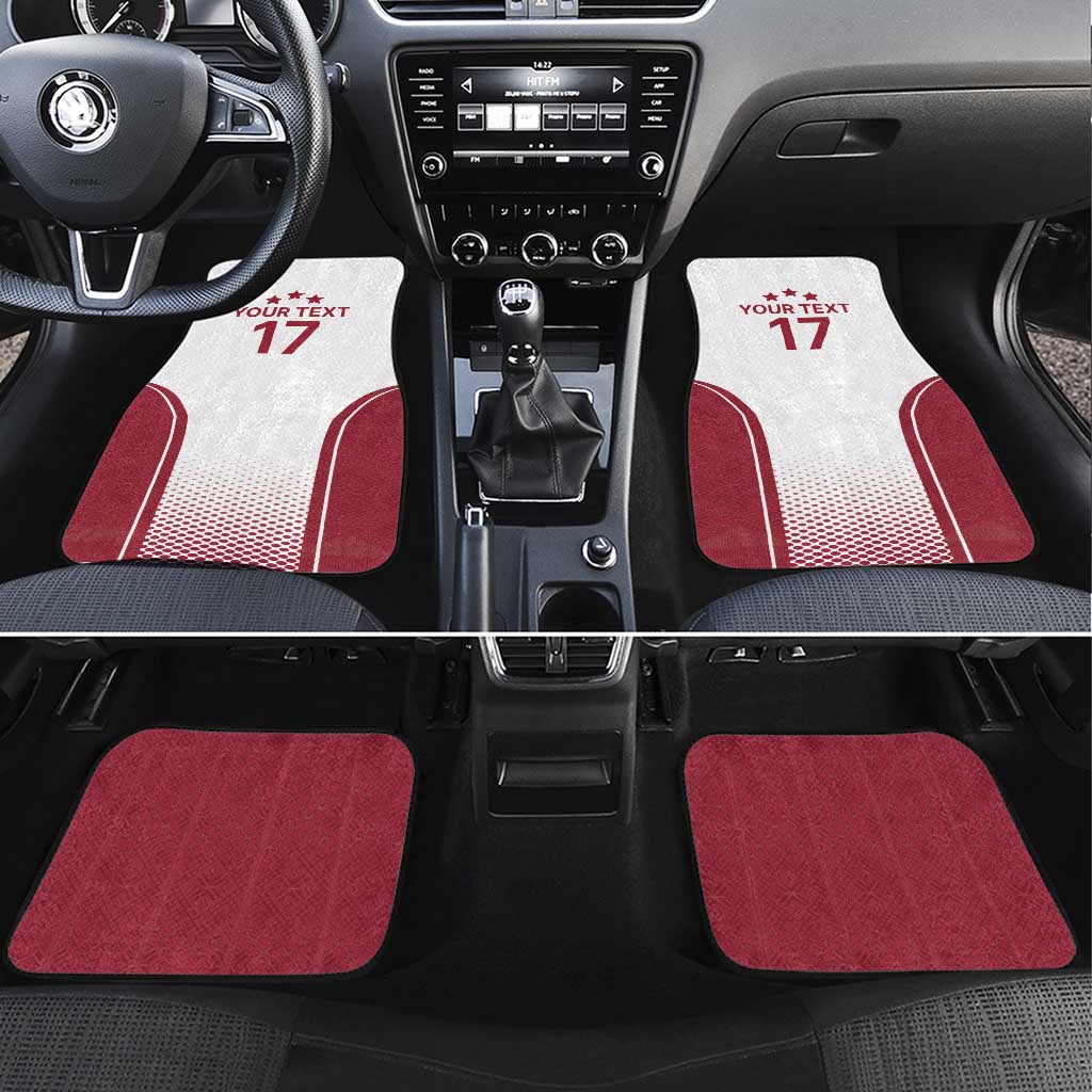 Latvia Basketball Custom Car Mats White Latvian Pattern