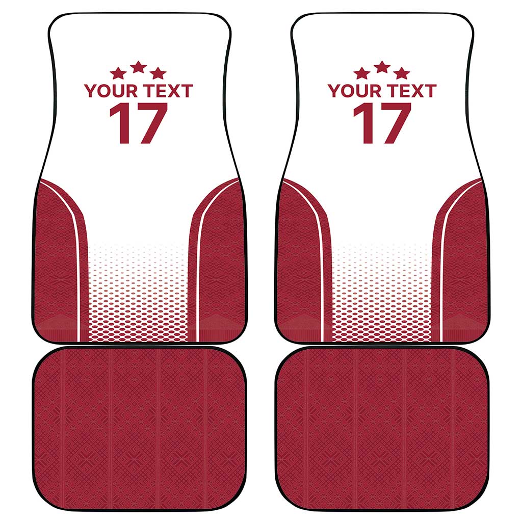 Latvia Basketball Custom Car Mats White Latvian Pattern