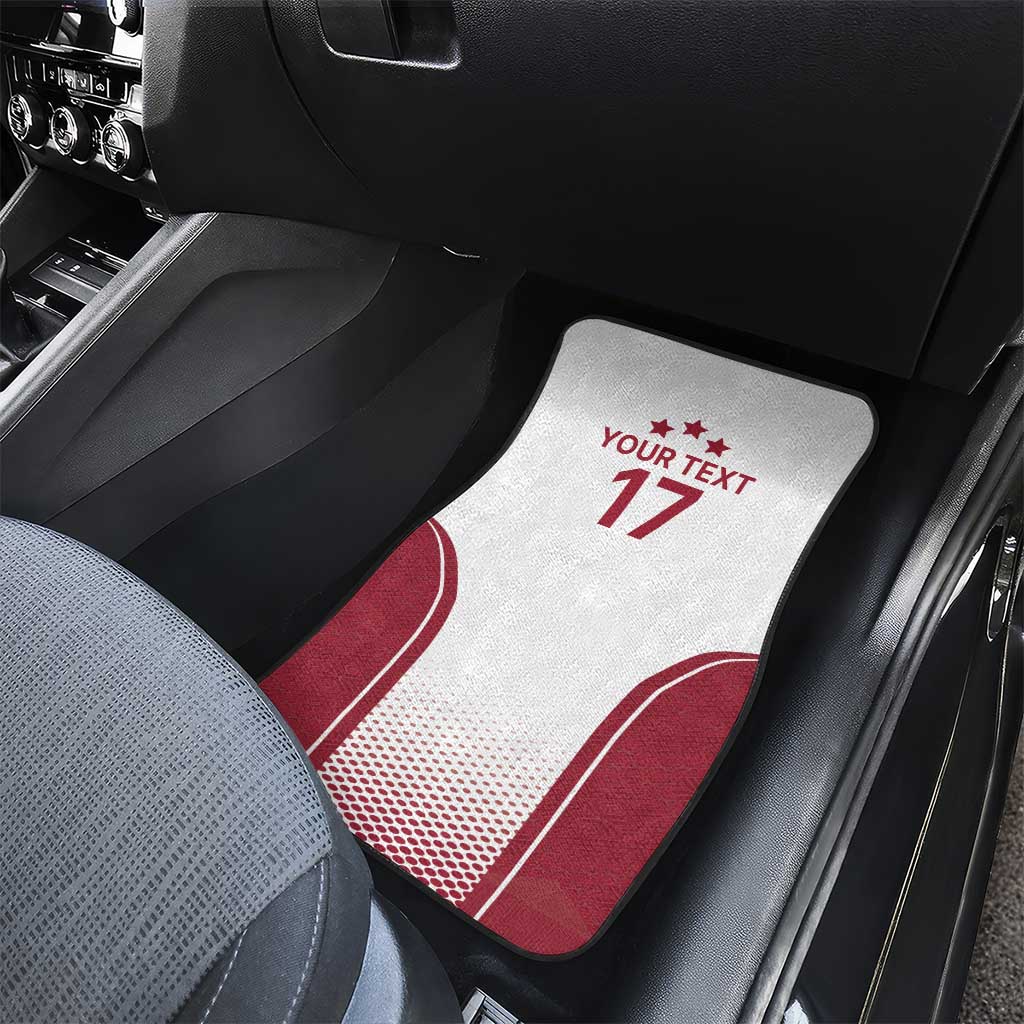 Latvia Basketball Custom Car Mats White Latvian Pattern