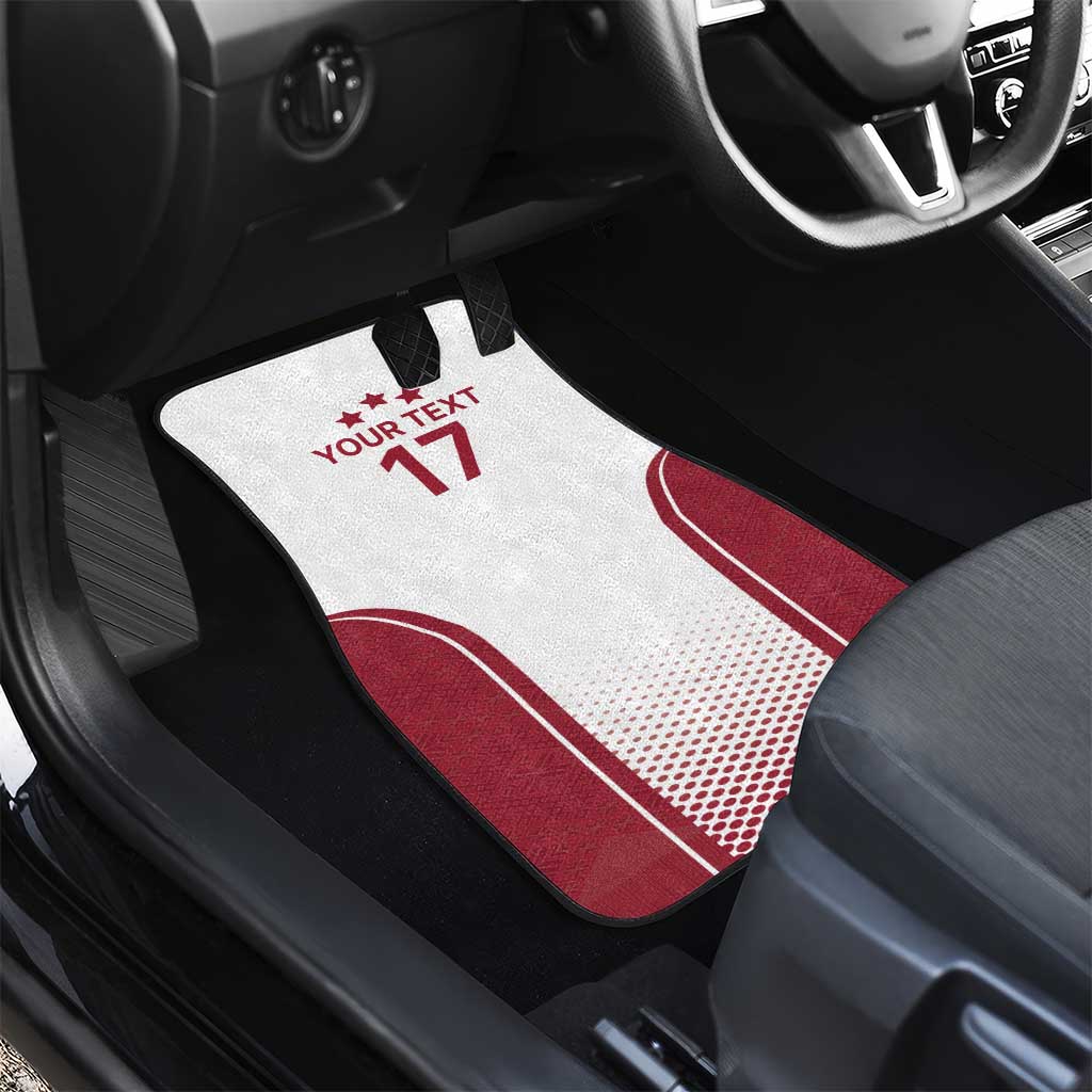 Latvia Basketball Custom Car Mats White Latvian Pattern