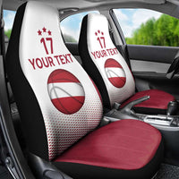 Latvia Basketball Custom Car Seat Cover White Latvian Pattern