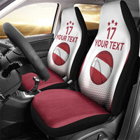 Latvia Basketball Custom Car Seat Cover White Latvian Pattern