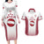 Latvia Basketball Custom Couples Matching Long Sleeve Bodycon Dress and Hawaiian Shirt White Latvian Pattern