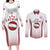 Latvia Basketball Custom Couples Matching Long Sleeve Bodycon Dress and Long Sleeve Button Shirt White Latvian Pattern