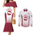 Latvia Basketball Custom Couples Matching Mermaid Dress and Long Sleeve Button Shirt White Latvian Pattern