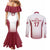 Latvia Basketball Custom Couples Matching Mermaid Dress and Long Sleeve Button Shirt White Latvian Pattern