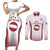 Latvia Basketball Custom Couples Matching Short Sleeve Bodycon Dress and Long Sleeve Button Shirt White Latvian Pattern