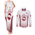 Latvia Basketball Custom Couples Matching Tank Maxi Dress and Long Sleeve Button Shirt White Latvian Pattern