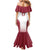Latvia Basketball Custom Family Matching Mermaid Dress and Hawaiian Shirt White Latvian Pattern