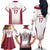 Latvia Basketball Custom Family Matching Off The Shoulder Long Sleeve Dress and Hawaiian Shirt White Latvian Pattern