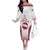 Latvia Basketball Custom Family Matching Off The Shoulder Long Sleeve Dress and Hawaiian Shirt White Latvian Pattern