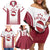 Latvia Basketball Custom Family Matching Off Shoulder Short Dress and Hawaiian Shirt White Latvian Pattern