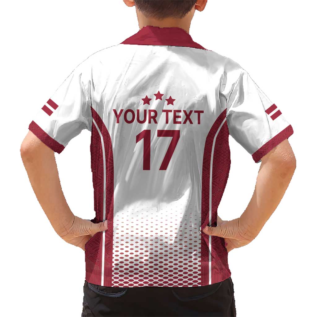 Latvia Basketball Custom Family Matching Short Sleeve Bodycon Dress and Hawaiian Shirt White Latvian Pattern