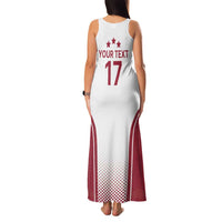 Latvia Basketball Custom Family Matching Tank Maxi Dress and Hawaiian Shirt White Latvian Pattern