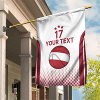 Latvia Basketball Custom Garden Flag White Latvian Pattern